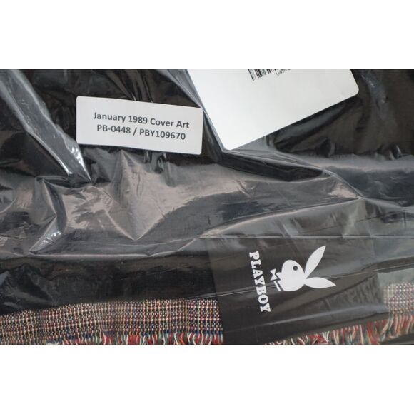 Playboy 50" x 60" January 1989 Cover Art Tapestry Throw Blanket Lmtd Edition - Picture 3 of 6